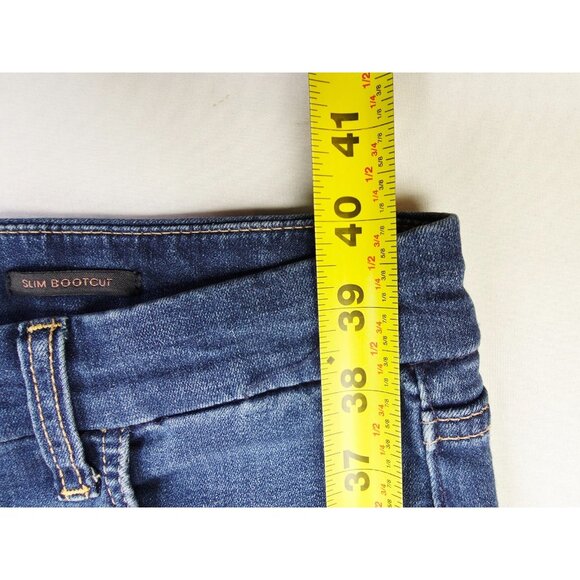 7 For All Mankind Jen 7 Size 6 Womens 31" Inseam Slim Bootcut Blue Denim Jeans - Picture 9 of 12